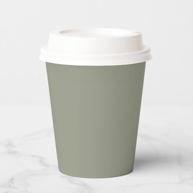 Vasos De Papel Hermoso tono terroso verde suave salvia (Anverso)