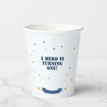 Héroe de la taza de papel de la fiesta de cumpleañ