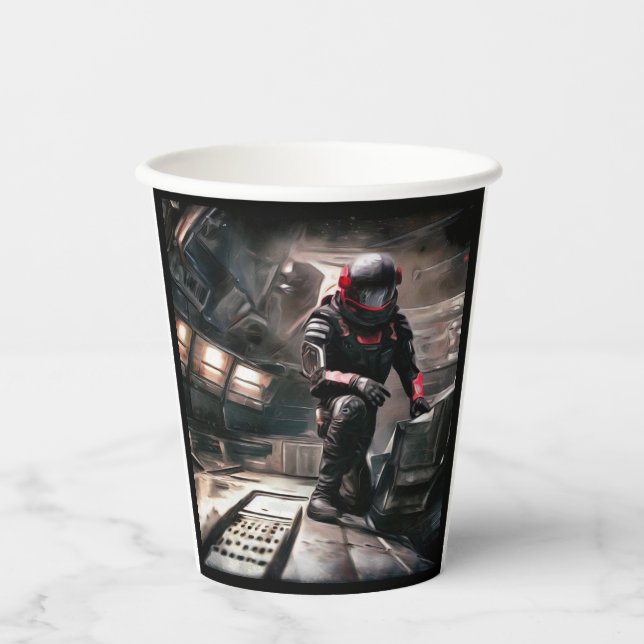 Vasos De Papel Héroe de SF a bordo 3 (Anverso)