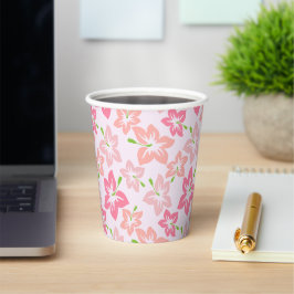 Vasos De Papel Hibisco Rosa, Flores Rosas, Patrón De Flores