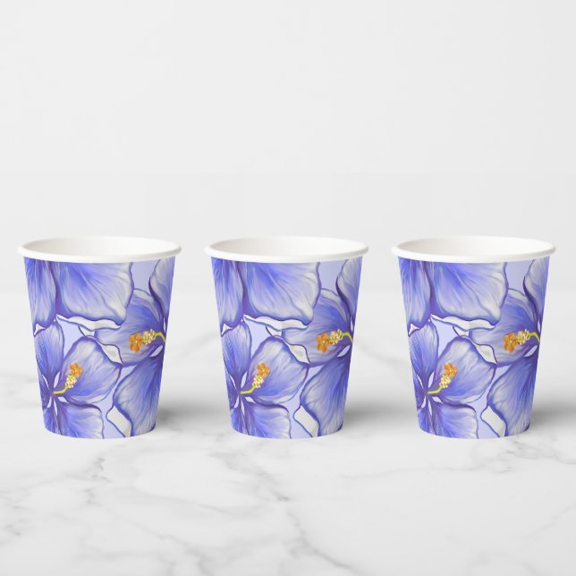 Vasos De Papel Hibiscus & lace BLUE (Multi)