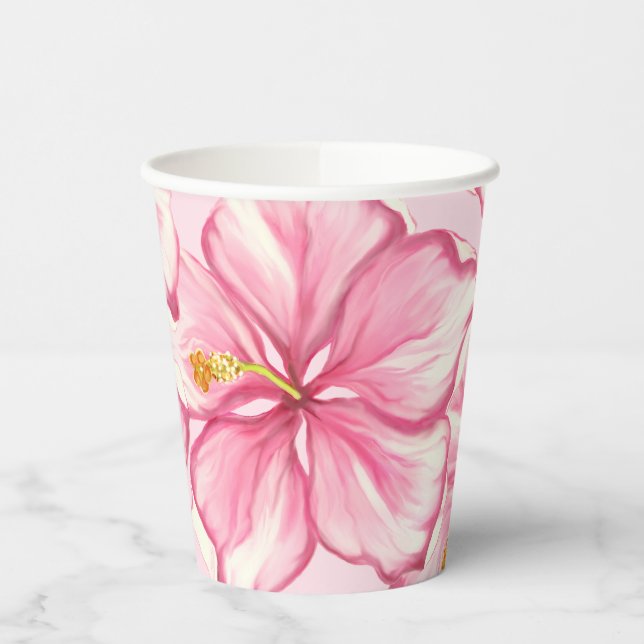 Vasos De Papel Hibiscus & lace PINK (Izquierda)