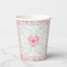 Vasos De Papel Hibiscus & lace PINK