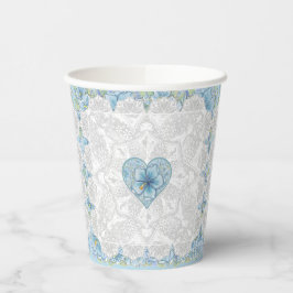 Vasos De Papel Hibiscus & lace TURQUOISE