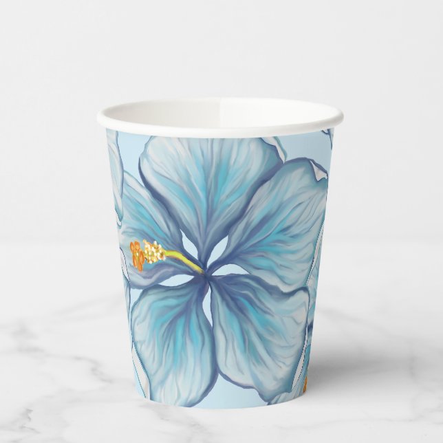 Vasos De Papel Hibiscus & lace TURQUOISE (Izquierda)