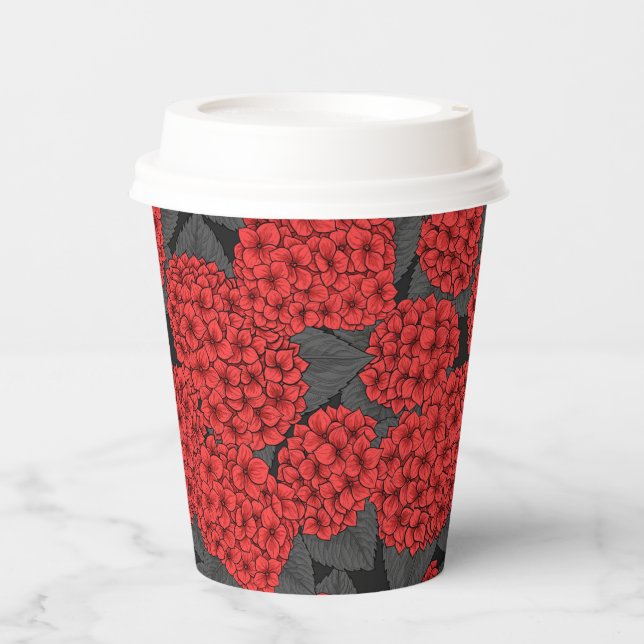 Vasos De Papel Hidrangea roja (Anverso)