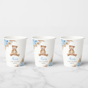 Vasos De Papel Hierba de Pampas de Osito de Peluche