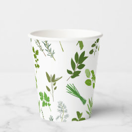 Vasos De Papel Hierbas verdes del jardín culinario de cocina verd