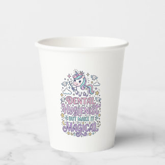 Vasos De Papel Higienista Dental Unicornio pero Hazlo Mágico Lind