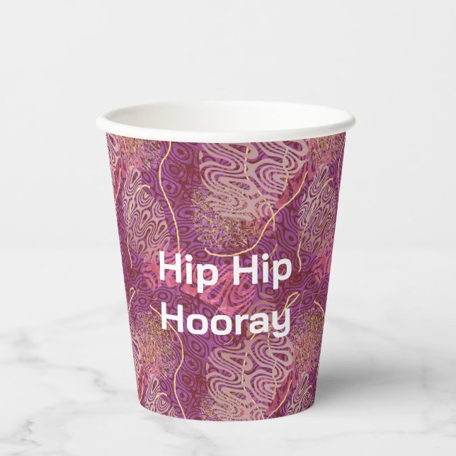 Vasos De Papel Hip Hip Hooray Abstract Art (Anverso)