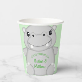 Vasos De Papel Hippo Baby Shower
