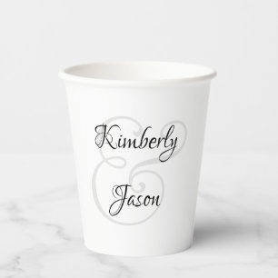 Vasos De Papel His & Her Script Names, Black & Grey