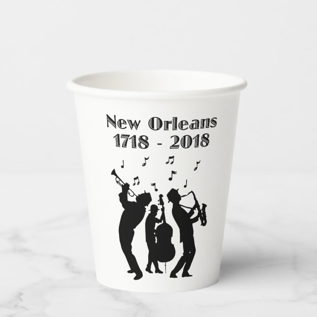 Vasos De Papel Histórico Tricentenario de Nueva Orleans (Anverso)