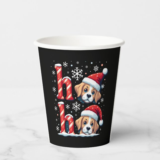 Vasos De Papel Ho Ho Ho Great Pyrenees Dog Lover Christmas Santa  (Anverso)