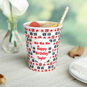 Vasos De Papel HO HO HO HO Feliz Cumpleaños