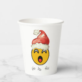 Vasos De Papel Ho Ho Ho smiley santa