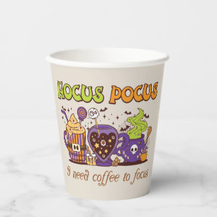 Vasos De Papel Hocus Pocus - Necesito Café Para Enfocarme
