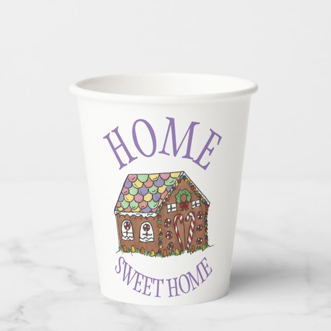 Vasos De Papel Hogar Dulce Hogar Gingerbread Holiday House (Anverso)
