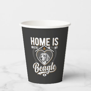 Vasos De Papel Hogar es donde está mi Beagle_1