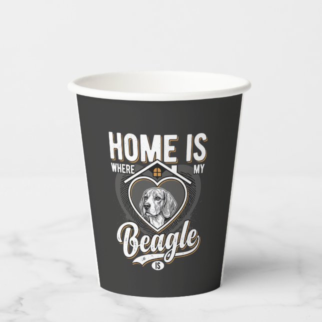Vasos De Papel Hogar es donde está mi Beagle_1 (Anverso)