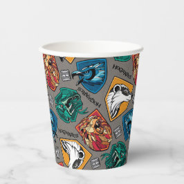 Vasos De Papel HOGWARTS™ Houses Crosshatched Pattern