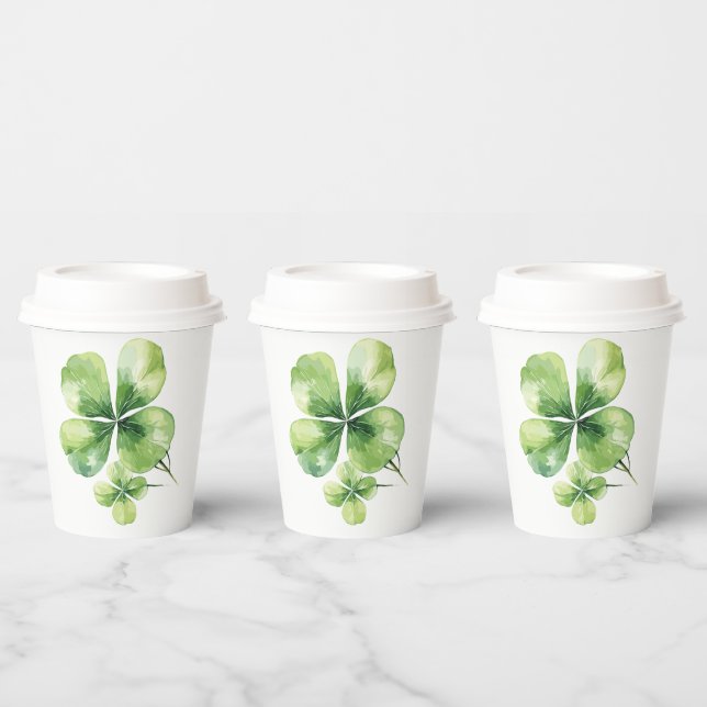 Vasos De Papel Hoja de trébol (Multi)