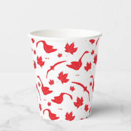 Vasos De Papel Hojas Canadá de Geese y Maple - Bandera canadiense