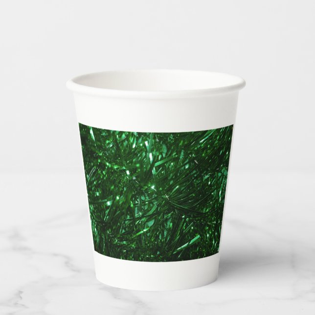 Vasos De Papel hojas de árbol de navidad artificial (Anverso)