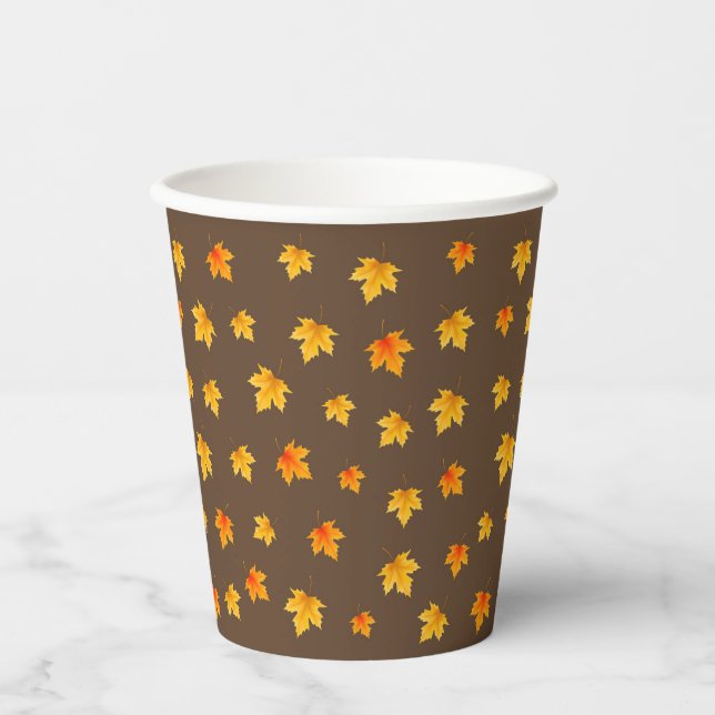 Vasos De Papel Hojas de arce de otoño (Anverso)