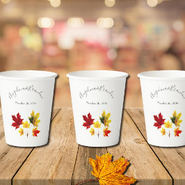 Vasos De Papel Hojas de arce vintage -boda