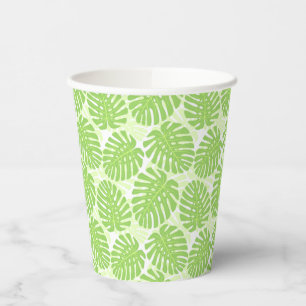 Vasos De Papel Hojas De La Planta Tropical - Patrón Monstera