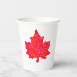 VASOS DE PAPEL HOJAS DE MAPLE PINTADAS