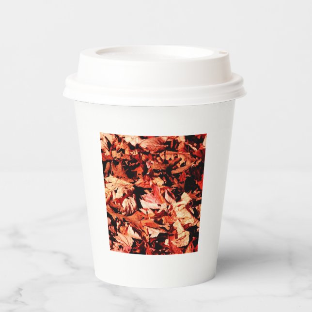 Vasos De Papel hojas de otoño (Anverso)