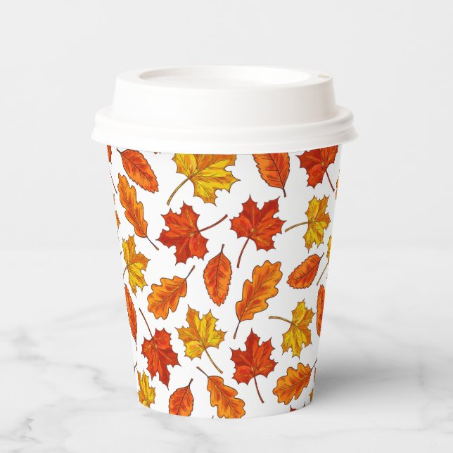 Vasos De Papel Hojas de Otoño (Anverso)