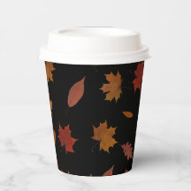 Hojas de otoño fotográficas sobre papel de color P