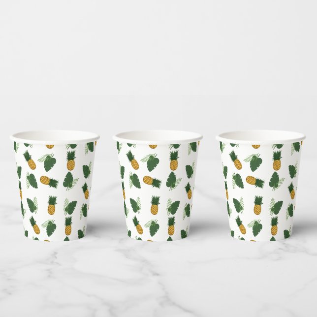 Vasos De Papel Hojas De Piña Y Palmilla (Multi)