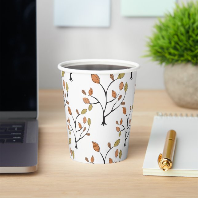 Vasos De Papel Hojas elegantes (in situ)