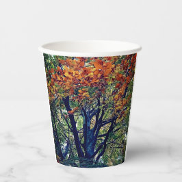 Vasos De Papel hojas naranjas