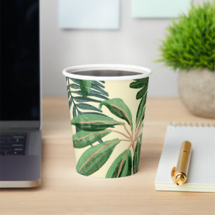 Vasos De Papel Hojas tropicales FIESTAS Cubos de papel