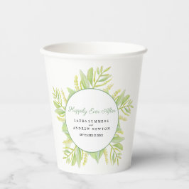 Vasos De Papel Hojas verdes de eucalipto felices para siempre