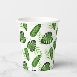 Vasos De Papel Hojas verdes de la selva tropical Botánica Fiesta