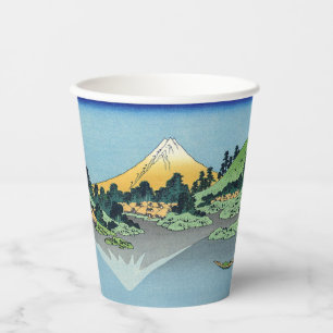 Vasos De Papel Hokusai - El Monte Fuji reflexiona en el lago Kawa