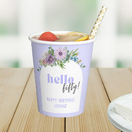 Vasos De Papel Hola (Año Personalizado) - Delicados Florales 50