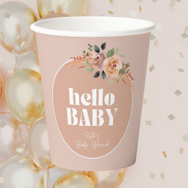 Vasos De Papel Hola bebé, Baby Shower moderno