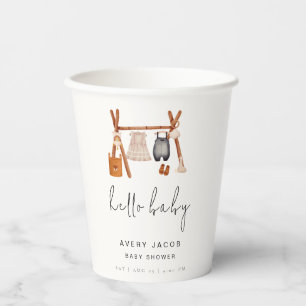 Vasos De Papel Hola, bebé Cute Boho Clothes Baby Shower