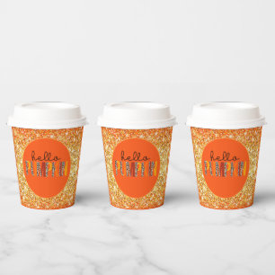 Vasos De Papel Hola Color del Personalizar del otoño de la calaba