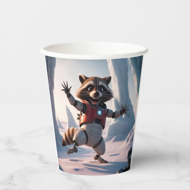 Vasos De Papel Hola, Hola Raccon (Anverso)
