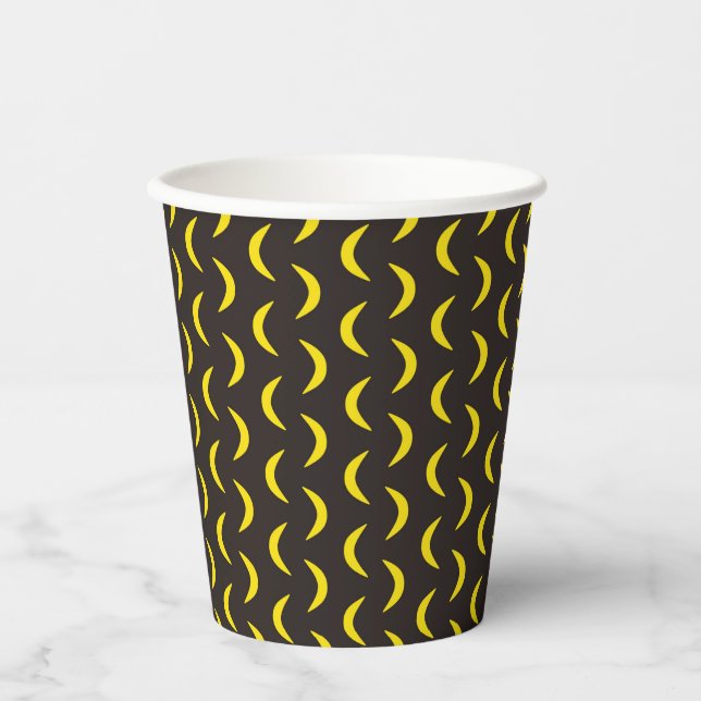 Vasos De Papel Hola Luna Amarilla - patrón continuo de Halloween. (Anverso)