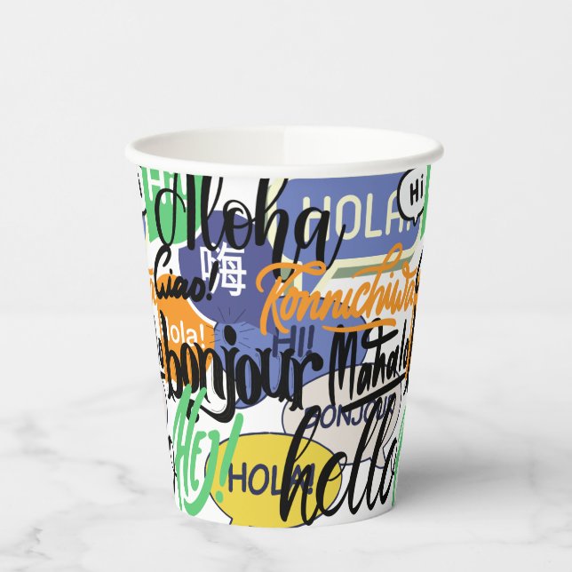 Vasos De Papel Hola Mundo (Izquierda)