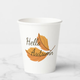 Vasos De Papel Hola Otoño - Colección de Taza con Follaje de Otoñ